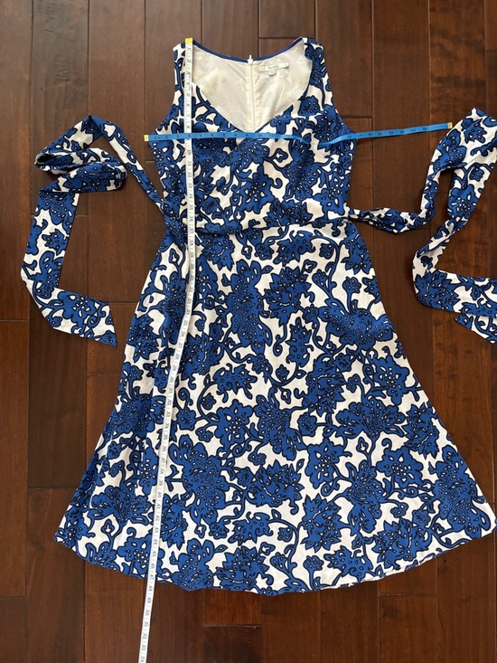Boden Riviera Wrap Midi Dress, Blue & White, Size 10R - Picture 9 of 12